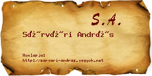 Sárvári András névjegykártya