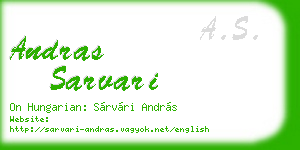 andras sarvari business card
